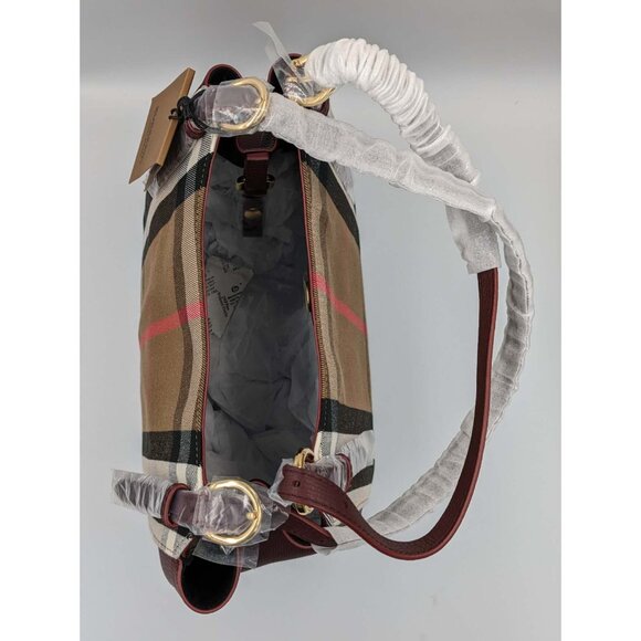 Burberry Small Canterbury Leather House Check Canvas Shoulder Tote Bag M… - Picture 5 of 16